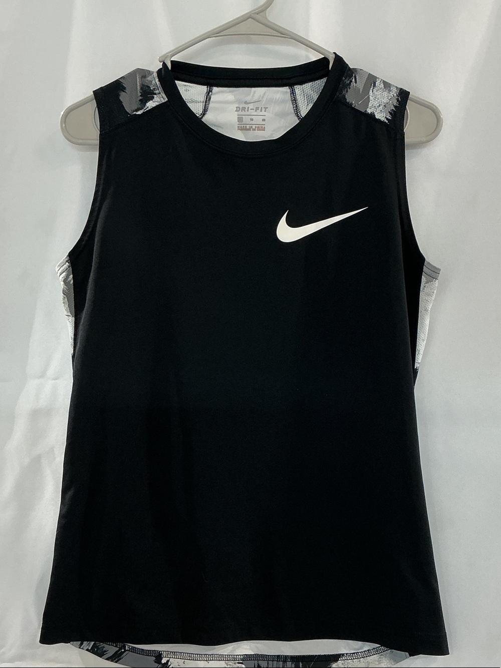 Nike Black Athletic Dri-FIT Tank with White Swoosh